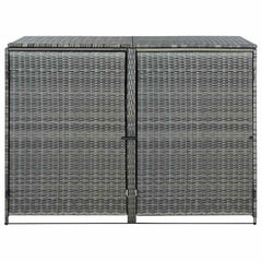 Double Wheelie Bin Shed Poly Rattan Anthracite 58.3x30.3x43.7