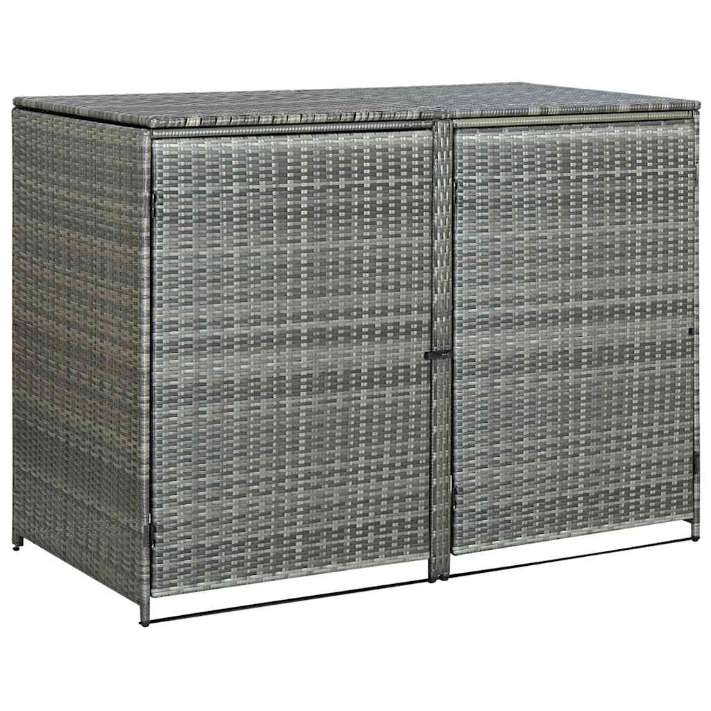 Double Wheelie Bin Shed Poly Rattan Anthracite 58.3x30.3x43.7