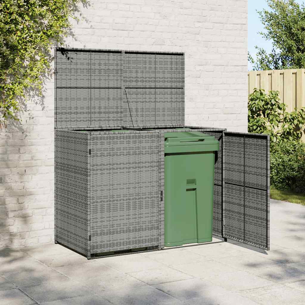 Double Wheelie Bin Shed Poly Rattan Anthracite 58.3x30.3x43.7