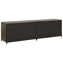 Storage Chest Brown Poly Rattan and Powder-Coated Steel