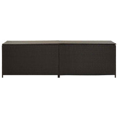 Storage Chest Brown Poly Rattan and Powder-Coated Steel