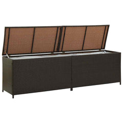 Storage Chest Brown Poly Rattan and Powder-Coated Steel