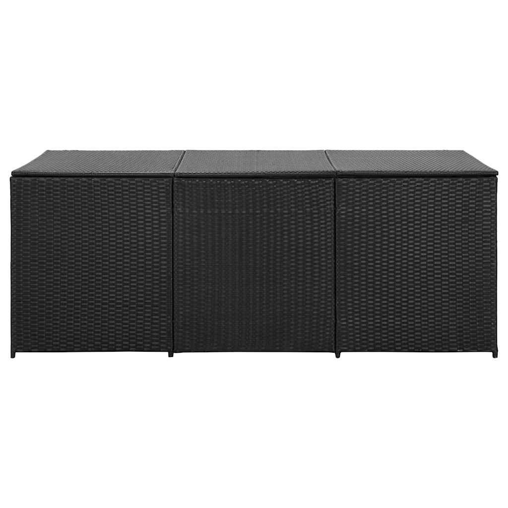 Storage Chest Black Polyethylene Rattan Large Garden Storage Box – Bostome