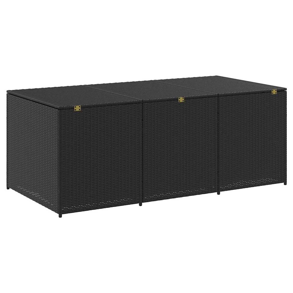 Storage Chest Black Polyethylene Rattan Large Garden Storage Box – Bostome