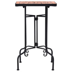 Side Table Terracotta and Black Iron and Ceramic Small Durable