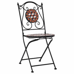 Garden Chair Set of 2 Brown, Black, Cream