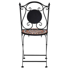 Garden Chair Set of 2 Brown, Black, Cream