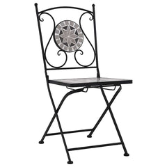 Garden Chair Set of 2 Grey Powder-coated steel and ceramic
