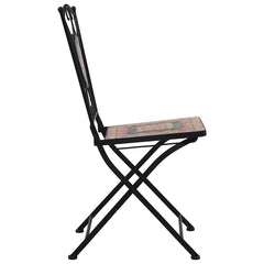 Garden Chair Set of 2 Orange and Grey Powder-coated iron, Ceramic
