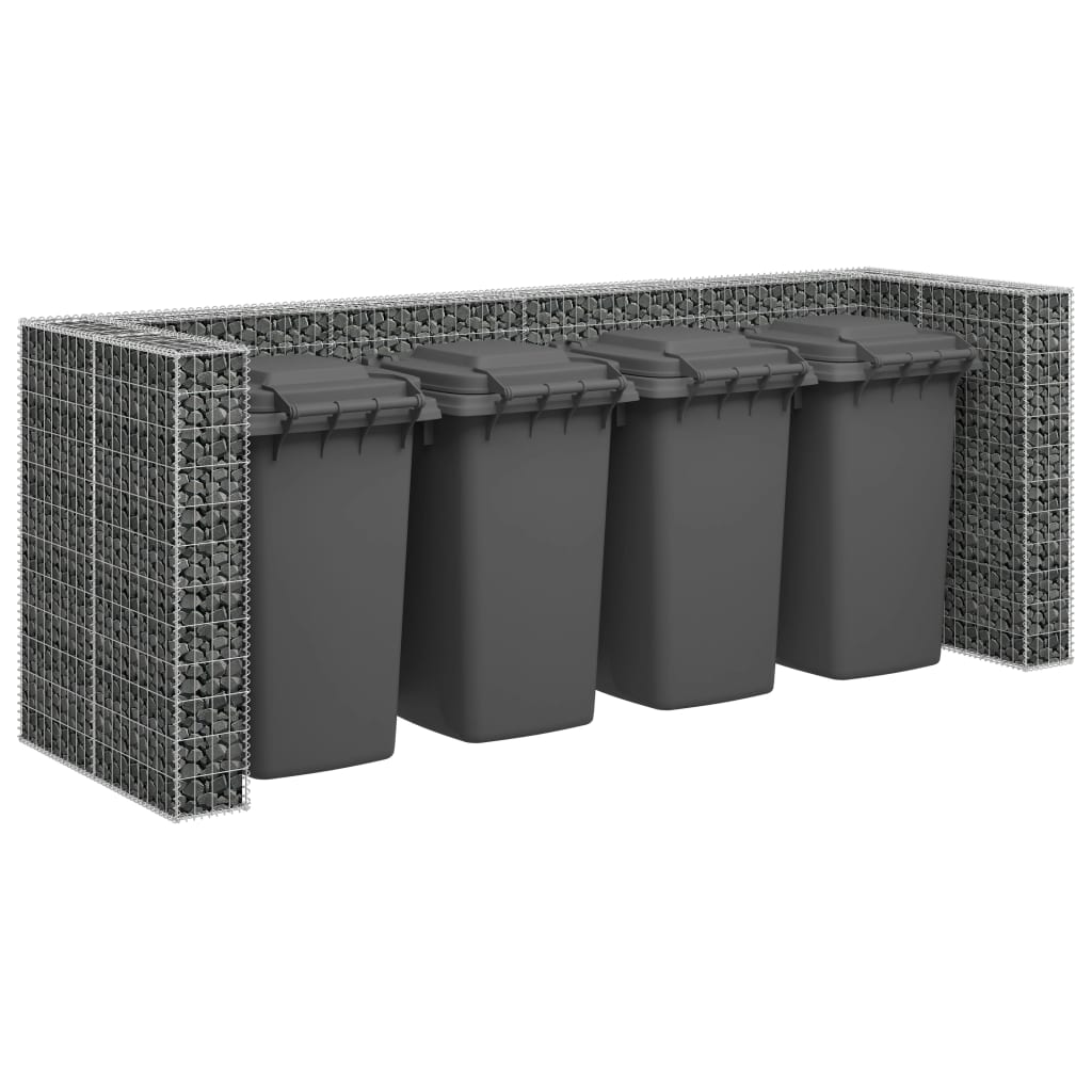 Gabion Wall for Garbage Bins Galvanized Steel 126x39.4x47.2