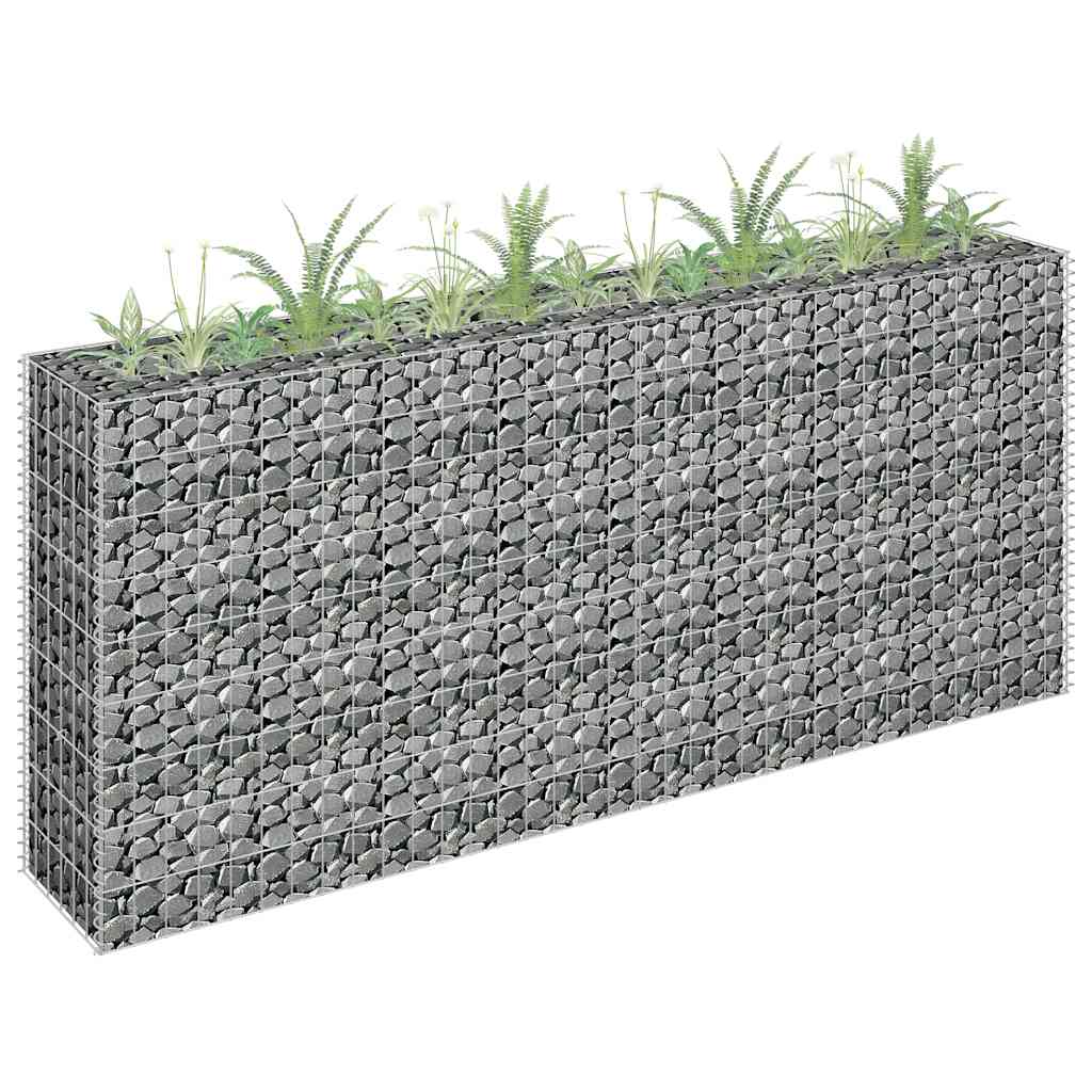 Gabion Raised Bed Silver Galvanized steel Large