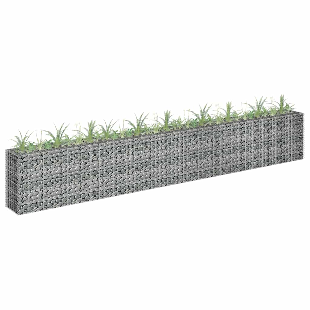Gabion Raised Bed Silver Galvanized steel 141.7 x 11.8 x 23.6 in
