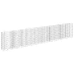 Gabion Raised Bed Silver Galvanized Steel 177.2 x 11.8 x 35.4 in