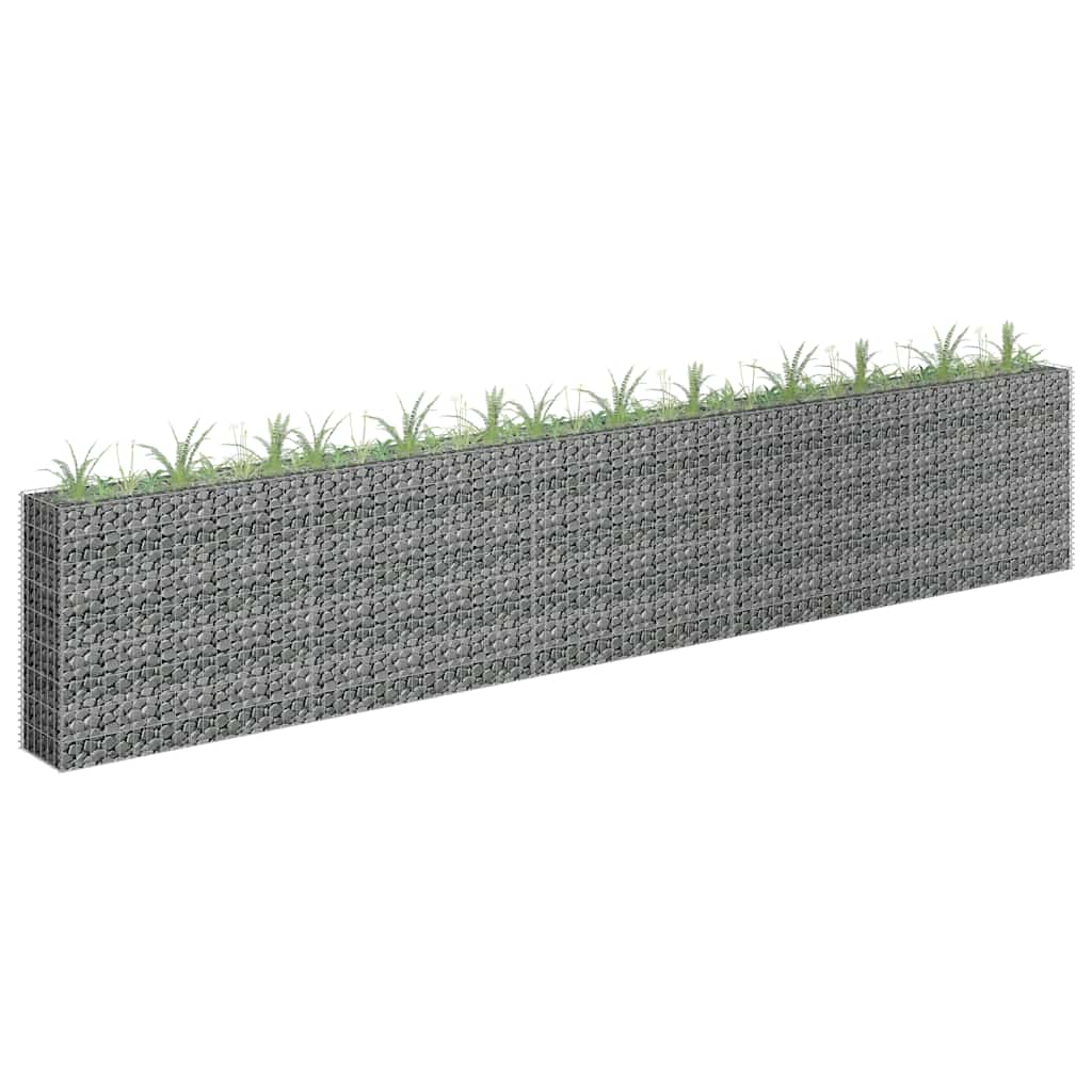 Gabion Raised Bed Silver Galvanized Steel 177.2 x 11.8 x 35.4 in