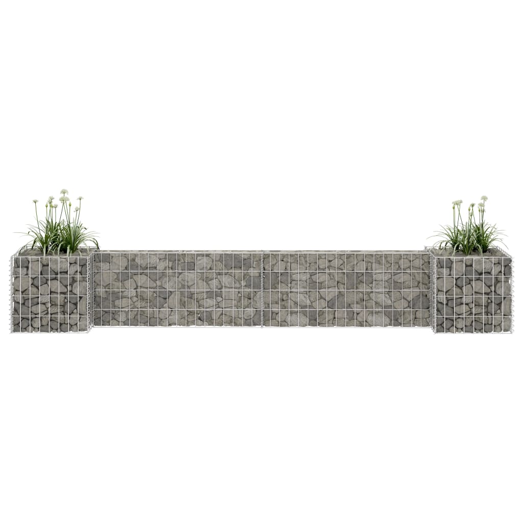 Gabion Planter Silver Steel wire 102.4 x 15.7 x 15.7 in