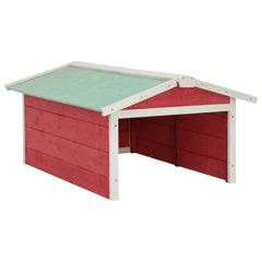 Robotic Lawn Mower Garage 28.3x34.3x19.7 Red and White Firwood