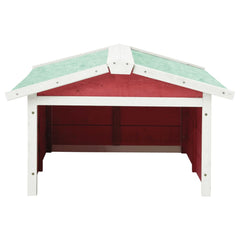 Robotic Lawn Mower Garage 28.3x34.3x19.7 Red and White Firwood