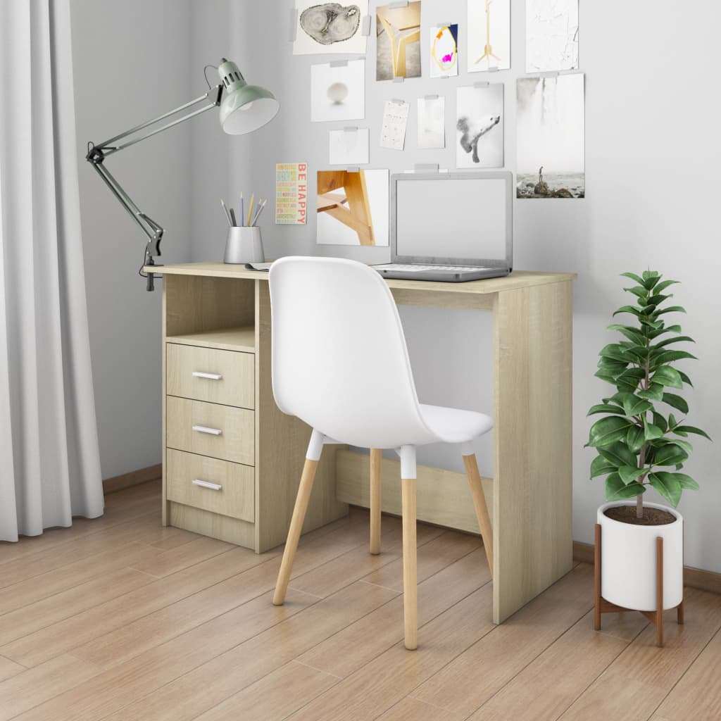 Desk Sonoma Oak Engineered Wood Medium Computer Desk