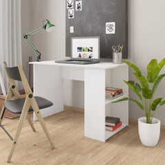 Desk White Engineered wood Compact Desk Rectangular Modern