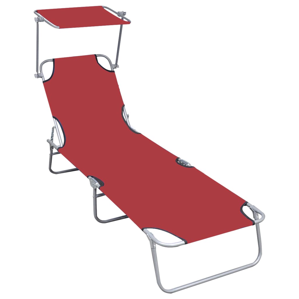 Sunlounger Red Powder-coated aluminum Standard