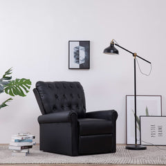 Reclining Chair Black Faux leather, Cotton, Polyester, PVC Standard