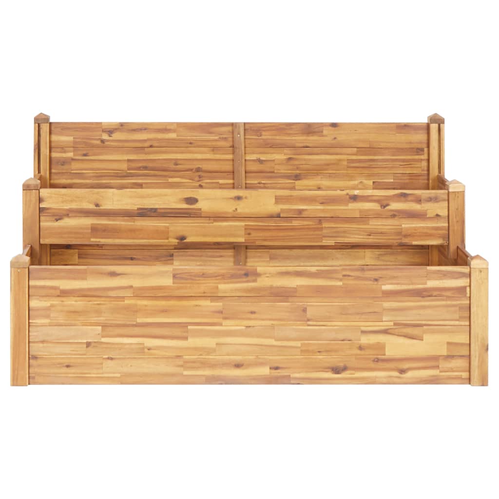 2-Tier Garden Planter 63x29.5x33.1 Solid Acacia Wood