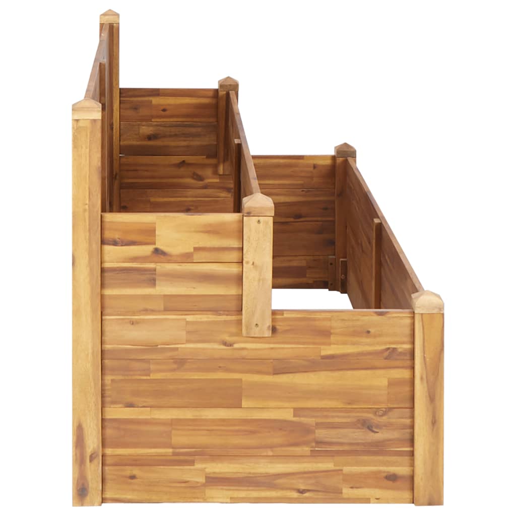 2-Tier Garden Planter 63x29.5x33.1 Solid Acacia Wood