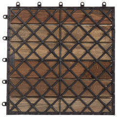 Decking Tile 10 pcs Grey 11.81 x 11.81 in Acacia Hardwood