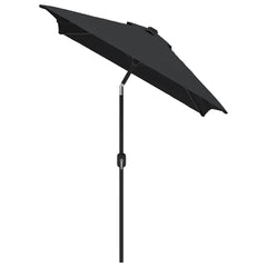 Garden Parasol Black Polyester, Steel 118.1x78.7 in Tiltable