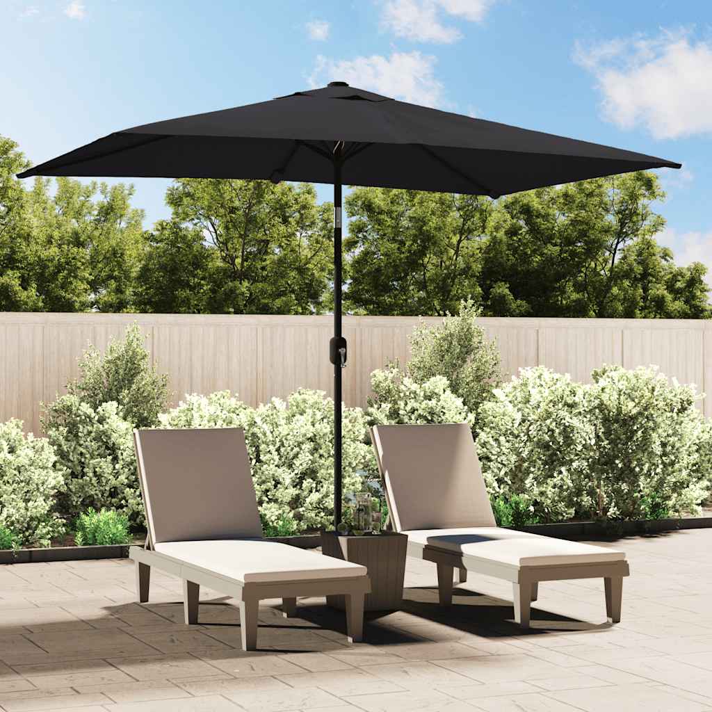 Garden Parasol Black Polyester, Steel 118.1x78.7 in Tiltable