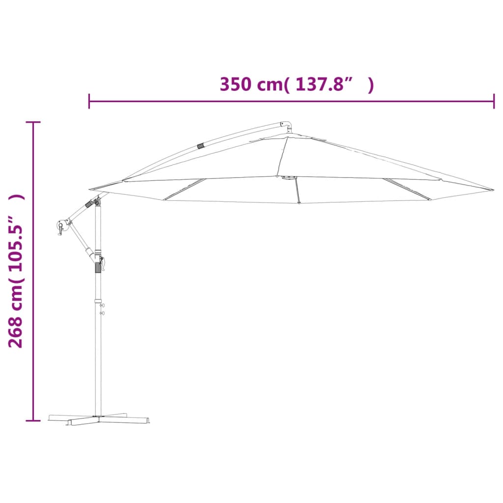 Cantilever Garden Parasol with Aluminum Pole 137.8 Blue