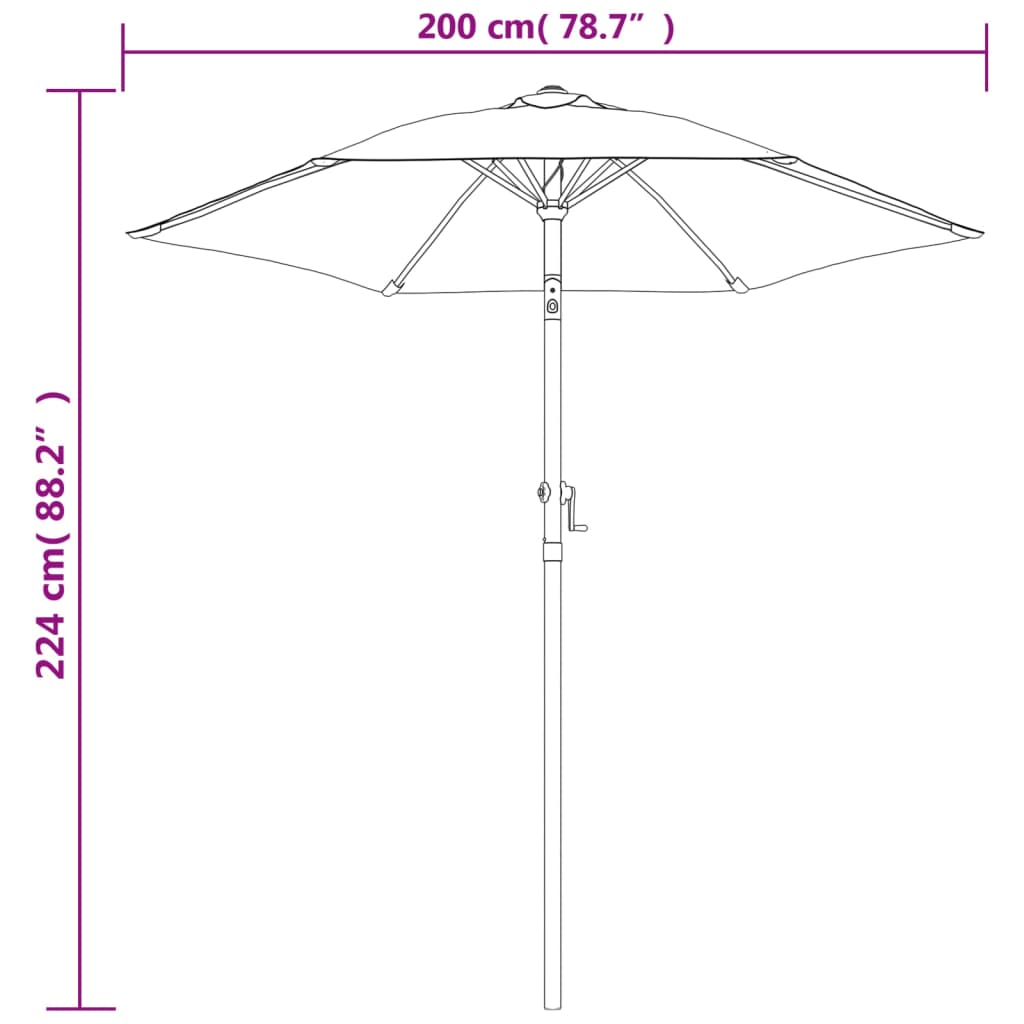 Garden Parasol Blue 78.7x88.2 Aluminum