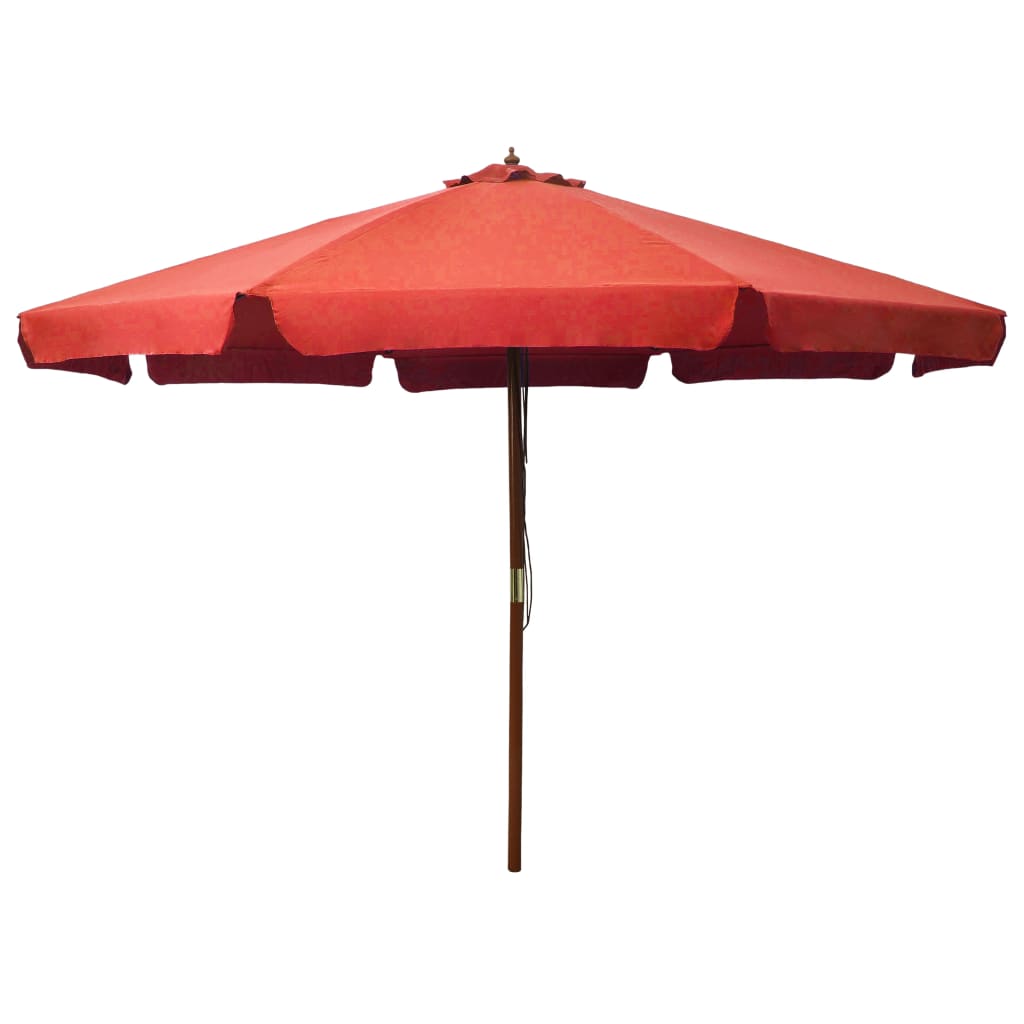Garden Parasol Terracotta Polyester, Laminated Bamboo, Hardwood