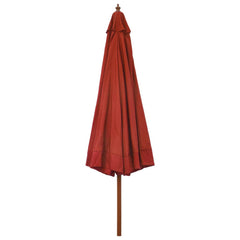 Garden Parasol Terracotta Polyester, Laminated Bamboo, Hardwood