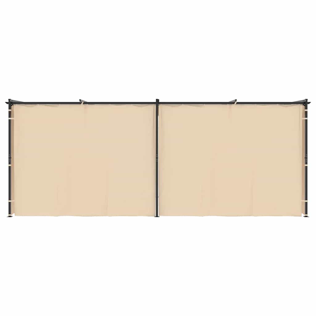 Gazebo with Curtains 9.8'x19.7' Cream Steel