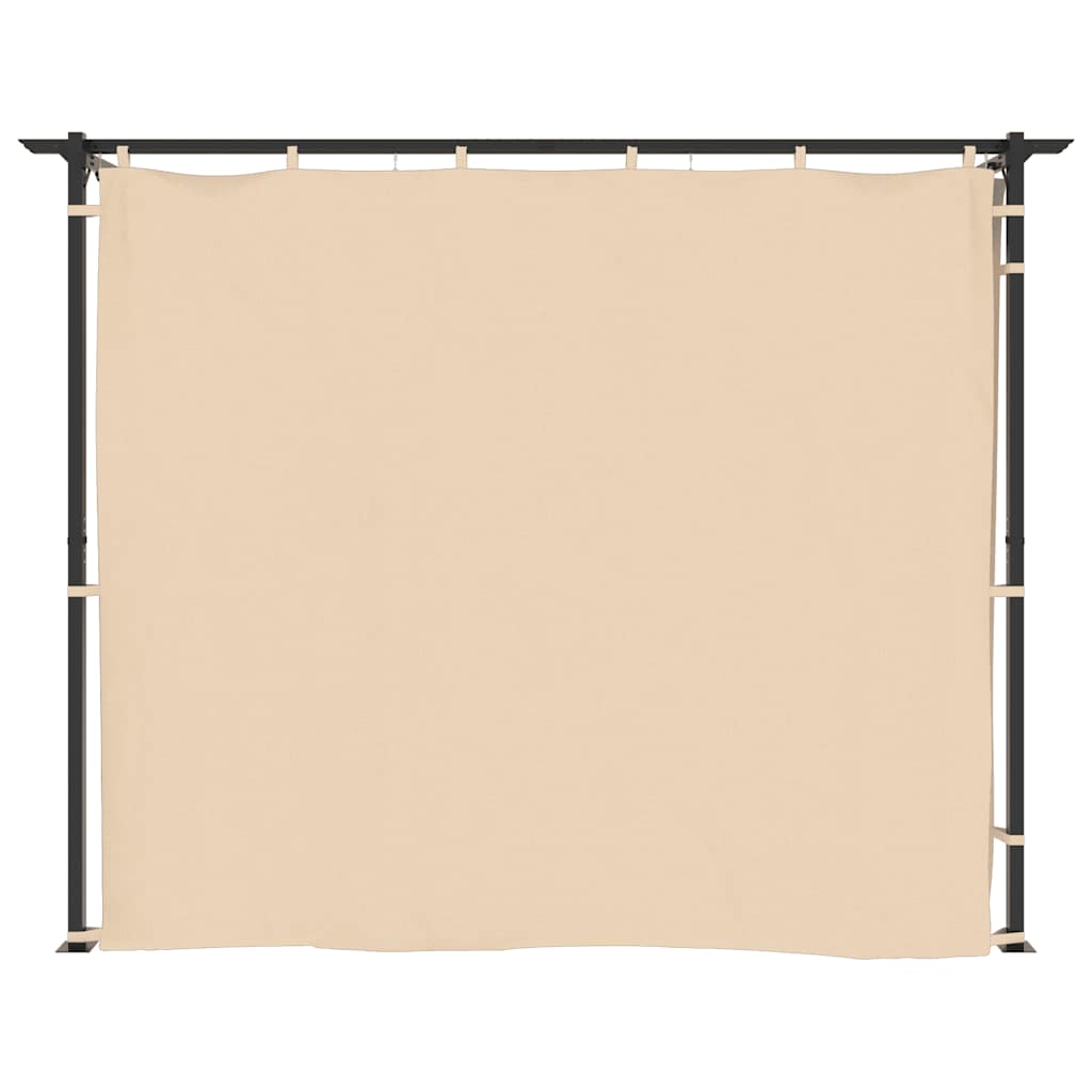 Gazebo with Curtains 9.8'x19.7' Cream Steel