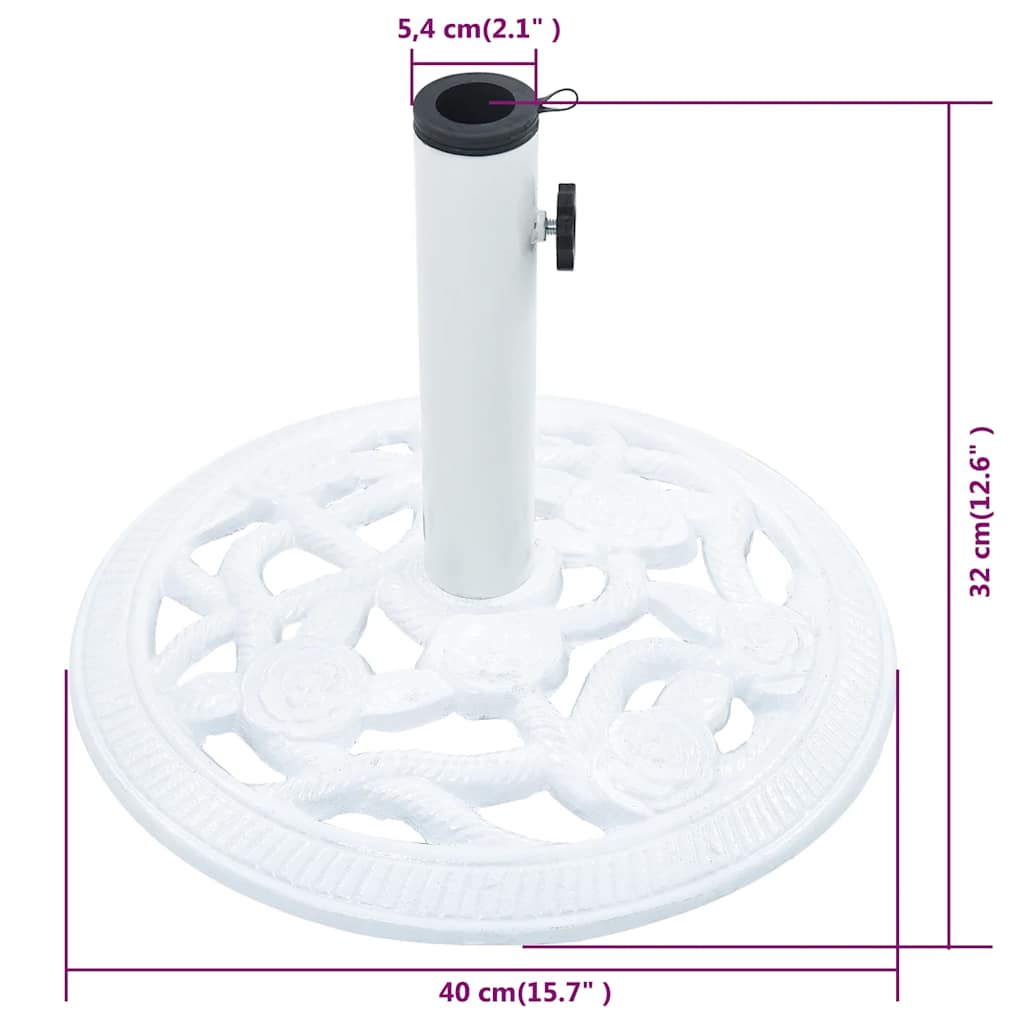 Umbrella Base White 19.8 lb 15.7 Cast Iron