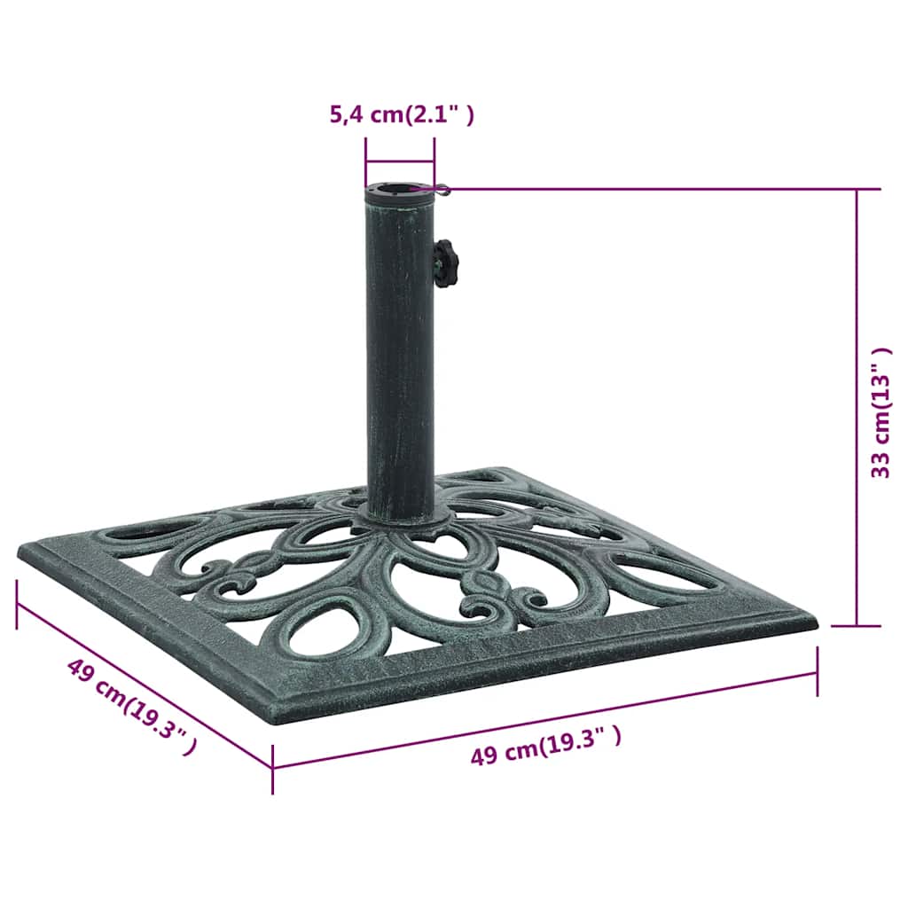 Umbrella Base Green 26.5 lbs 19.3 Cast Iron