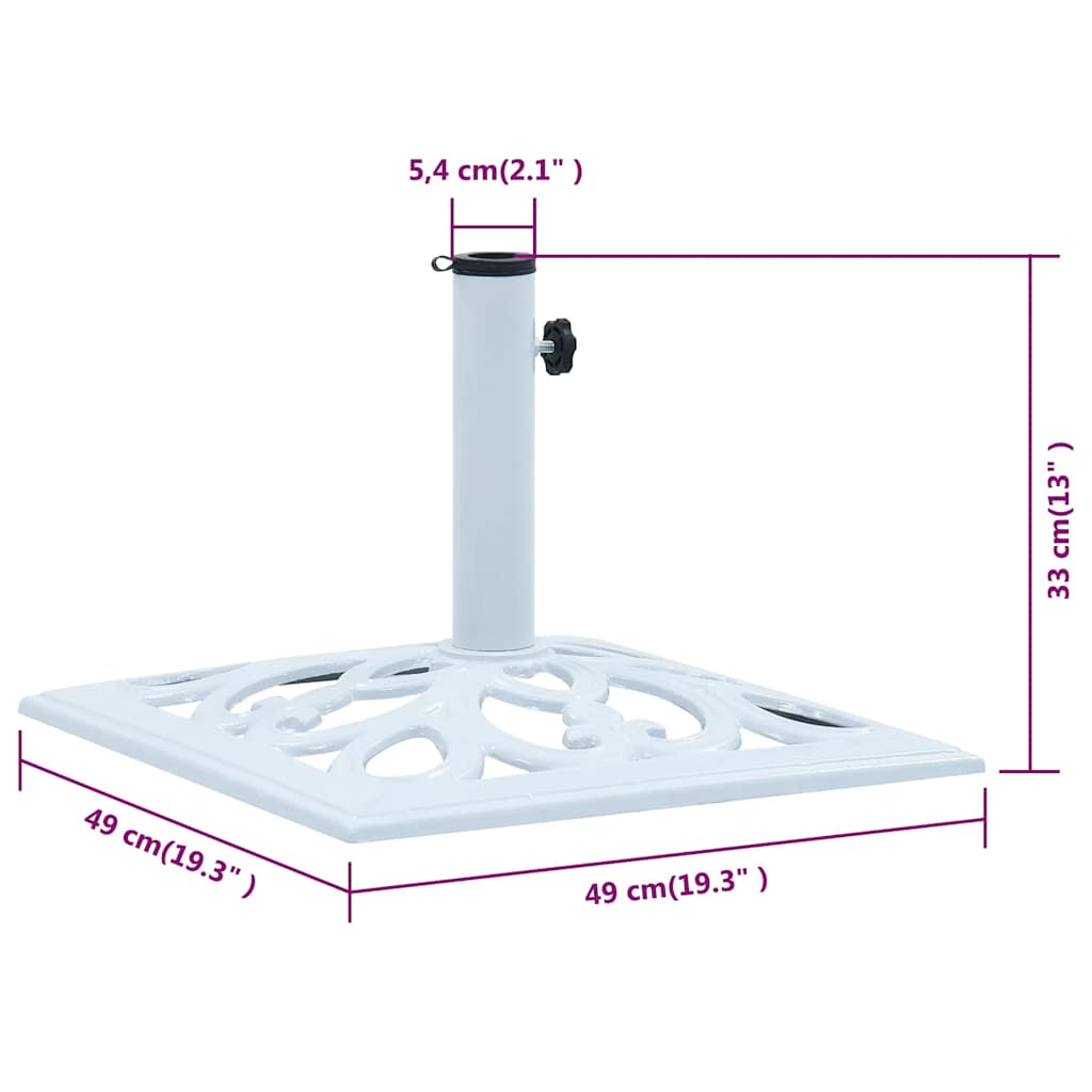 Umbrella Base White 26.5 lbs 19.3 Cast Iron