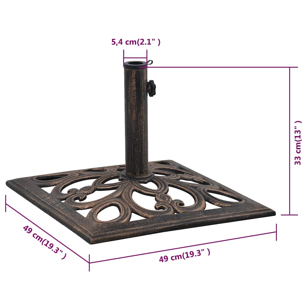 Umbrella Base Bronze 26.5 lbs 19.3 Cast Iron