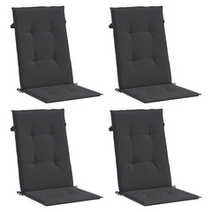 Highback Chair Cushion Set of 4 Black 100% polyester