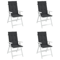 Highback Chair Cushion Set of 4 Black 100% polyester