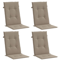 Highback Chair Cushion Set of 4 Taupe Polyester 47.2x19.7x1.2 in