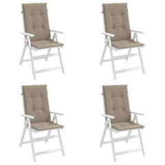 Highback Chair Cushion Set of 4 Taupe Polyester 47.2x19.7x1.2 in