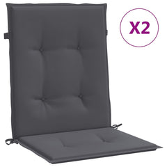 Lowback Chair Cushion Set of 2 Anthracite