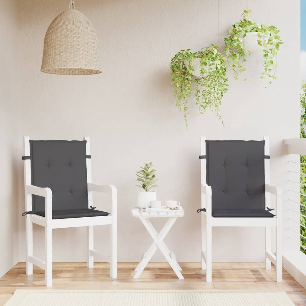 Lowback Chair Cushion Set of 2 Anthracite