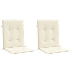 Lowback Chair Cushion Set of 2 Cream Oxford fabric (100% polyester)