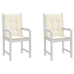Lowback Chair Cushion Set of 2 Cream Oxford fabric (100% polyester)