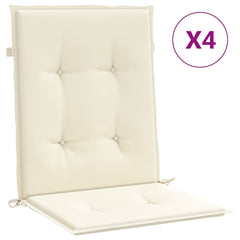 Lowback Chair Cushion Set of 4 Cream Oxford fabric (100% polyester)