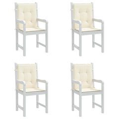Lowback Chair Cushion Set of 4 Cream Oxford fabric (100% polyester)